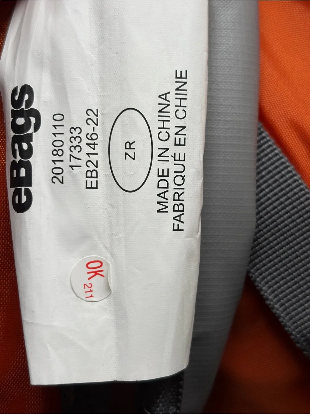 EBags Mother Lode Gray Expandable Convertible Backpack Multi Pocket Orange Lin